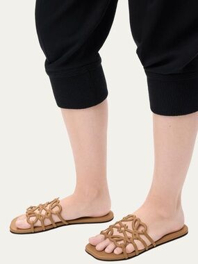 Loewe Petal Anagram Elegant sandals -Tan | Gently used| Spring Summer Flats